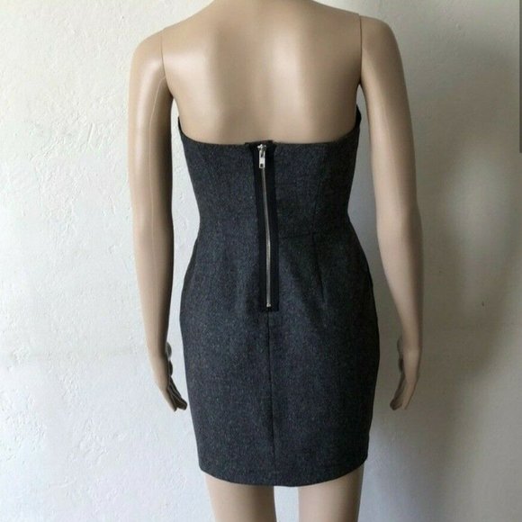 7 for all Mankind -  Wool Strapless Dress | Dark Gray | Size XS - Picture 3 of 5